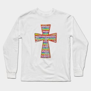 Colorful Cross. Religious. Long Sleeve T-Shirt